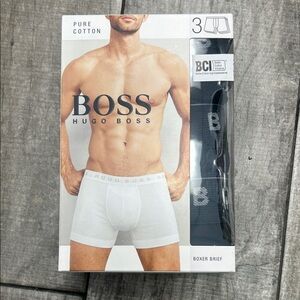 Hugo Boss Men's Black Cotton Boxer Briefs - 3 Pack NWT